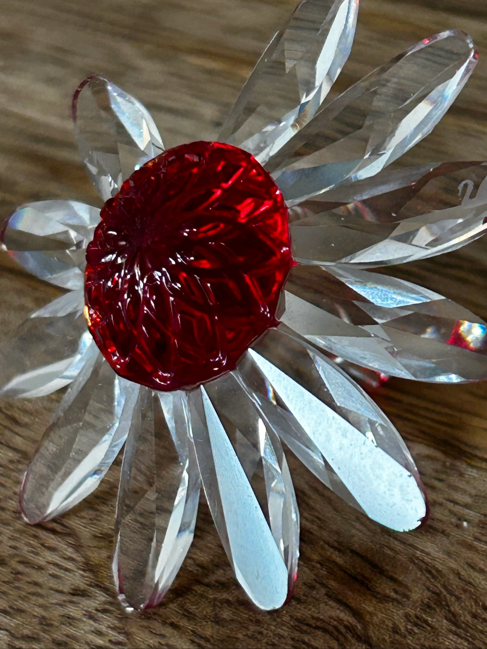 Swarovski Red Marguerite Flower Crystal – Vintage decorative piece with box – photo 9